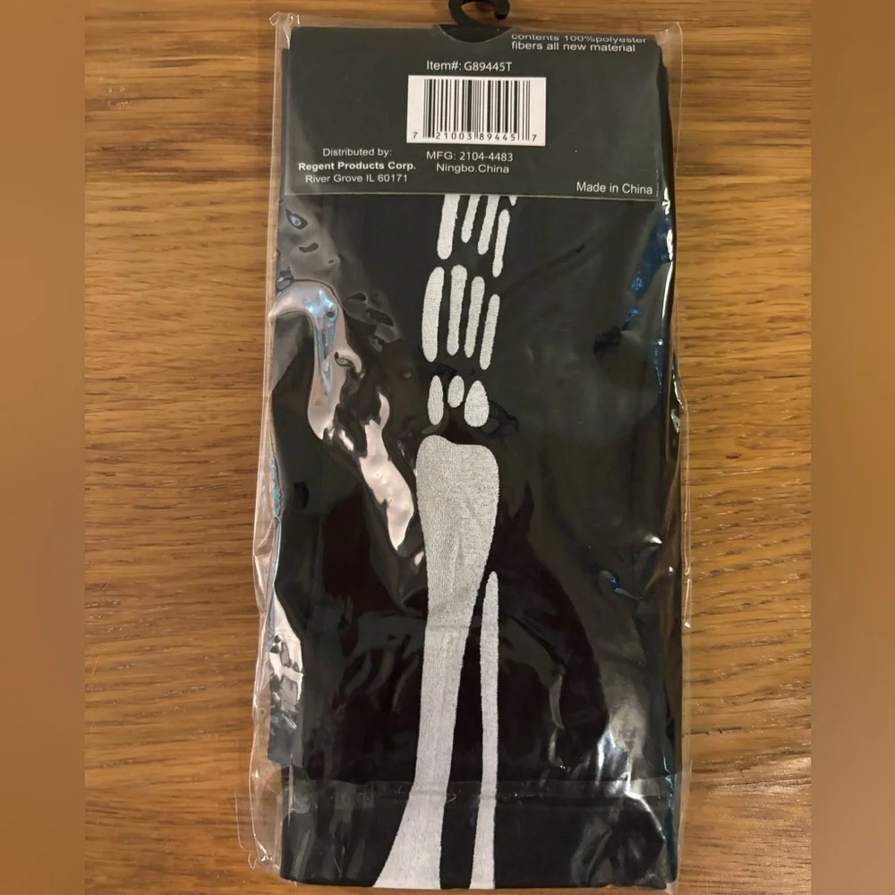 Halloween Girls Skeleton Print Black and White Tights New Size 3+